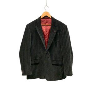 Michael Brandon Men’s XL 44 Black Pinstripe Corduroy Blazer‎ Jacket Lined Formal